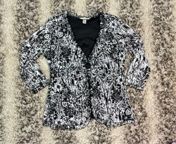 christopher & banks Black & White Floral Print Smo..
