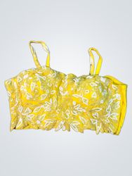 Haut court jaune orné de perles