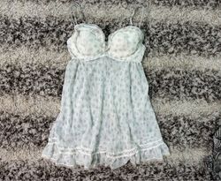 Sheer Floral Babydoll Lingerie with Lace Trim