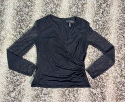 JS BOUTIQUE Top cache-cœur noir transparent orné