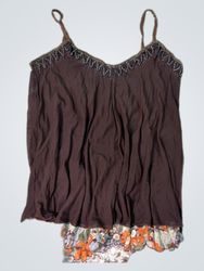 Camisola Aryeh Brown con orlo a stampa floreale