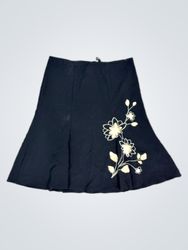 Heart Soul Black Embroidered Skirt