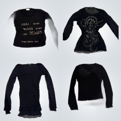 Y2k Euro Long Sleeve Mesh Tops