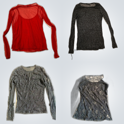 Y2K Euro Long Sleeve Mesh Top Bundle