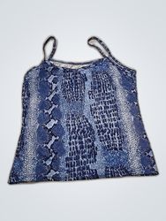 Débardeur en peau de serpent bleue