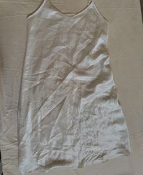 White Polyester Slip Dress