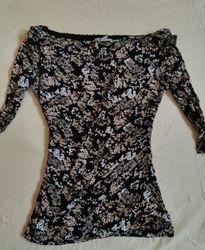 H&M Printed Off-Shoulder Blouse