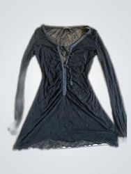 Sandwich Sheer Long Sleeve Blouse