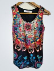 You With Us Fashion Multicolored Floral Tank Top