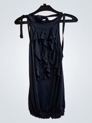 Black Ruffled Halter Top