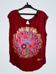 Desigual Damen Ärmelloses Top mit floralem Design