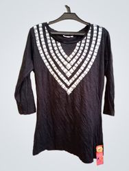 OUTFIT FASHION Black Embellished Long-sleeve Top