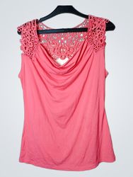 Top sans manches en crochet corail Orsay