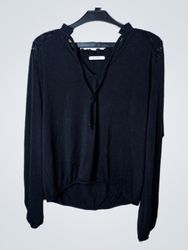 Orsay Black Long-Sleeve Lace Top
