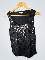 Blue Motion Sequin Tank Top