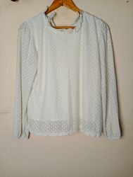 Cachicache White Lace Long Sleeve Top