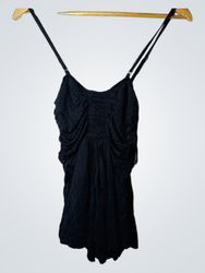 Free People Schwarzes Rüschen-Top XS