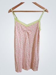 Énfasis Blumendruck Slipkleid mit Spitzenbesatz