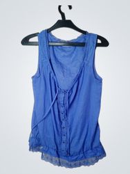 Cache Cache Blauer Spitzenbesatz Tanktop
