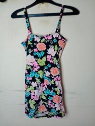 Floral Print Reißverschlusskleid