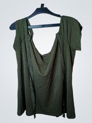 Orsay Olive Green Drape Neck Top