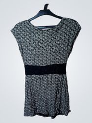 Clockhouse Women's Black Floral Print Belted Dress