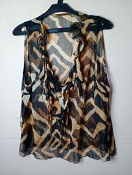 Sleeveless Top with Geometric Print