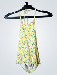 Top halter à imprimé floral jaune