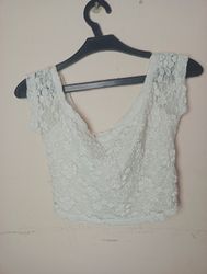 Hollister White Lace Crop Top