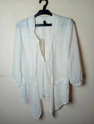 VERO MODA Damen Weiße Transparente Bluse