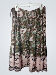 Todayswoman Paisley Print Wrap Skirt