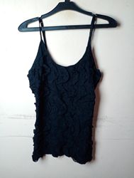 VILA CLOTHES Black Textured Cami Top