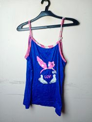 Blaues Spaghetti-Träger-Tanktop mit Minnie Mouse G..
