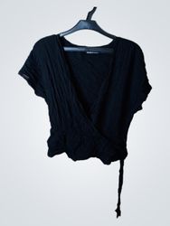 Yessica Black Wrap Top
