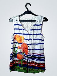 Desigual Sleeveless Floral Print Blouse