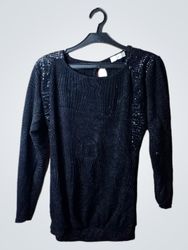 Cache Cache Black Sequin Detail Long Sleeve Top