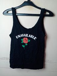 H&M Divided Black Rose Graphic Tank Top