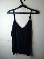 Black Lace Trim Cami Top