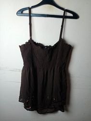 H&M Top Camisole Smocké avec ourlet orné