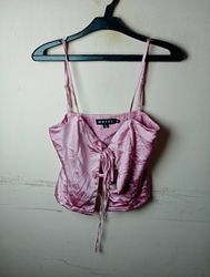 Motel Pink Satin Cami Top