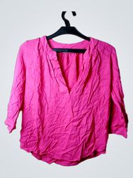 Blouse rose V-cou Orsay