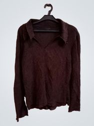 Woman Borsache Long Sleeve Collared Shirt