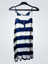 GUESS Blue and White Striped Tank Top