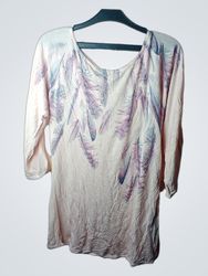 Orsay Pink Feather Print Long Sleeve Tunic