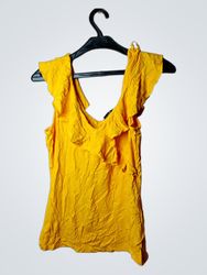 Orsay Yellow Ruffle Tank Top