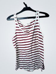 White and Red Striped Tank Top