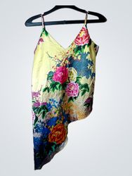 Asymmetric floral print camisole
