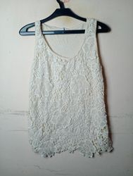 Cream Lace Tank Top