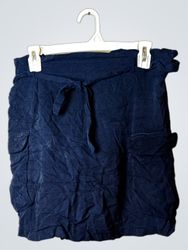 Navy Blue Skirt with Tie Waist