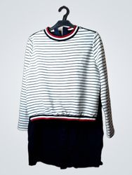 Zara Basic gestreiftes Langarmkleid